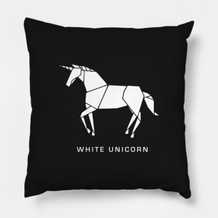 White Origami Unicorn Pillow