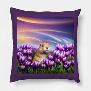 Gopher in Crocuses Pillow