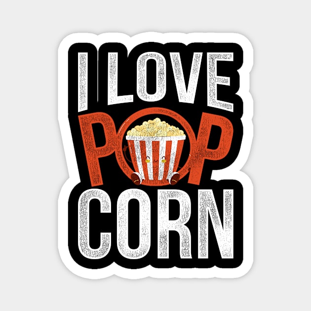 Retro Cinema I Love Popcorn Magnet by shirtsyoulike