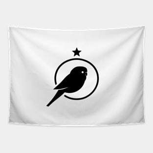 Budgie. Design for bird fans and lovers in black ink. Tapestry