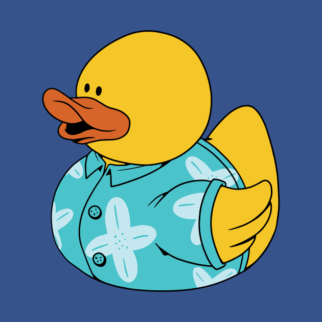 Cute Rubber Ducky Wearing a Hawaiian Shirt by SLAG_Creative