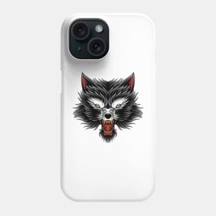Head of wolf black and white Phone Case