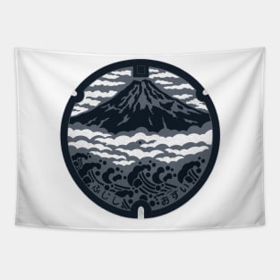 Mount Fuji Manhole Cover Art Alternative Color Tapestry