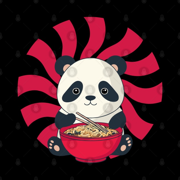 cute japanese panda eating ramen cuteness enthusiasts by greatnessprint