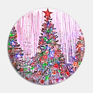 Christmas Trees in Pencil Effect Pin