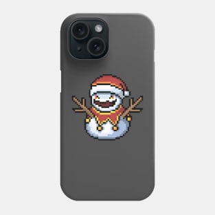 Pixel-art bad snowman Phone Case