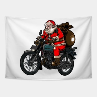 Christmas Santa Biker Tapestry