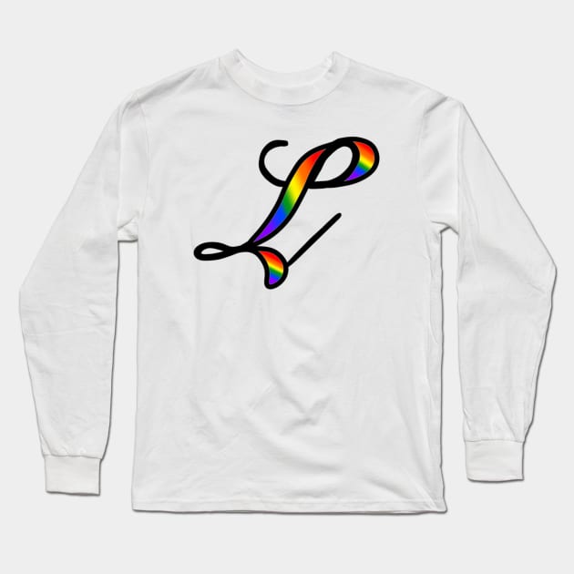 JennaBunnies Rainbow Cursive Letter T-Shirt