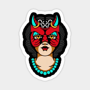 Lady devil mask Magnet