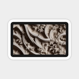 Seamless Leaf Relief Carving VII Magnet