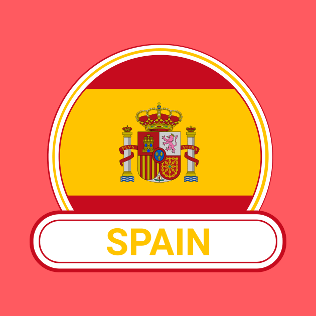 Spain Country Badge - Spain Flag by Yesteeyear