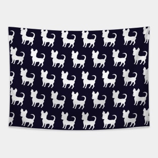 Chihuahua silhouette print (large) navy blue Tapestry