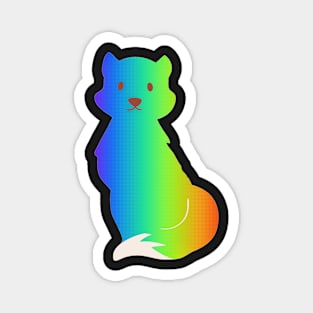 Colourful fox pattern - Rainbow Magnet