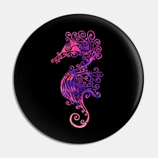 Purple Seahorse Tattoo Pin