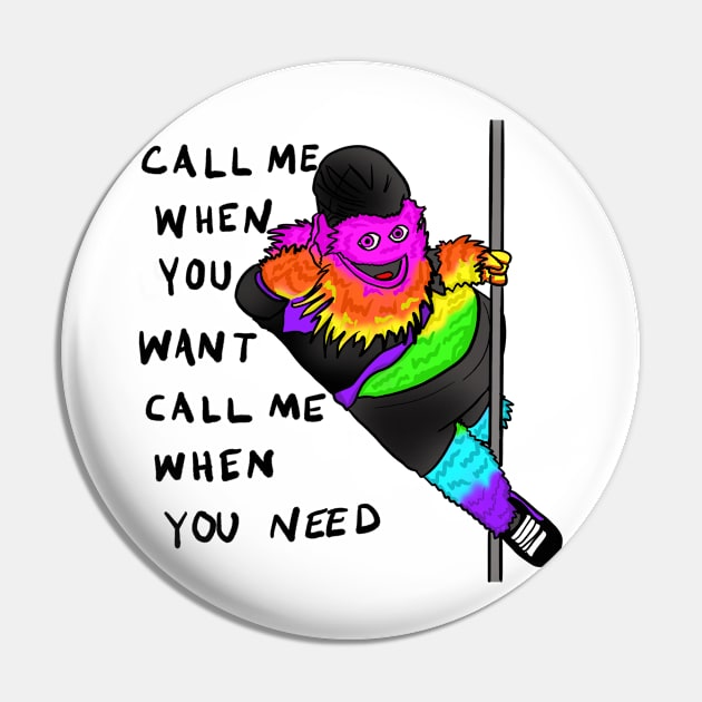 Gritty Rainbow Pride Call Me Pole Dance Pin by JamieWetzel