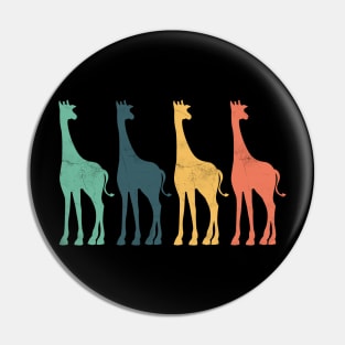 Colourful Retro Giraffe Pin