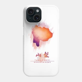 Yamanashi Watercolor Map Phone Case