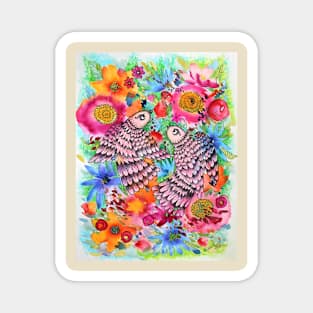 Fairy Garden Watercolor Illustration Magnet