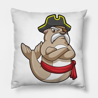 Seal as Pirate with Pirate hat Pillow