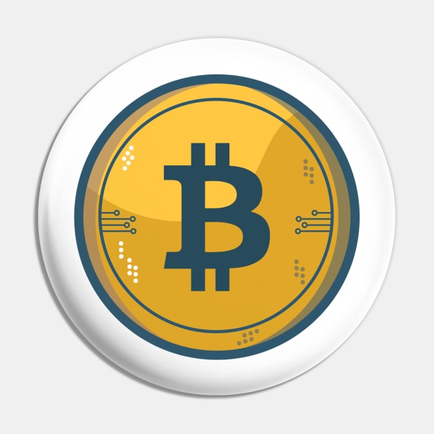 Gold Bitcoin Pin by DreamCatcher