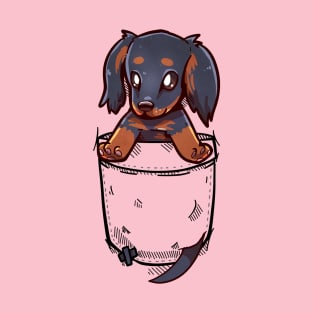 Pocket Cute Dachshund Dog T-Shirt