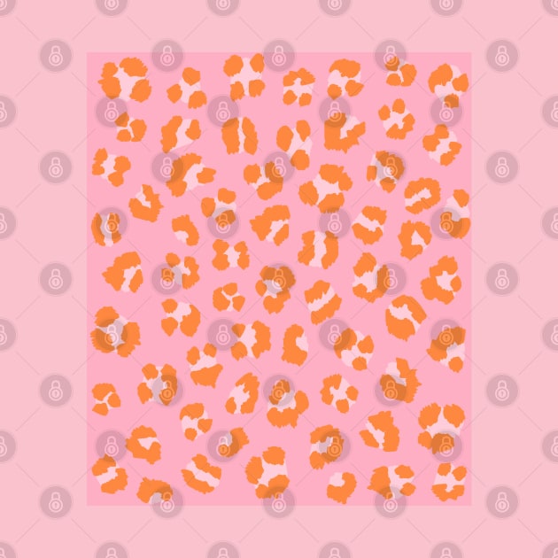 Leopard Cheetah Spots Print in Pink and Orange by OneThreeSix