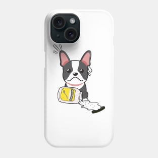 Cute French Bulldog spilled a jar of mayonnaise Phone Case