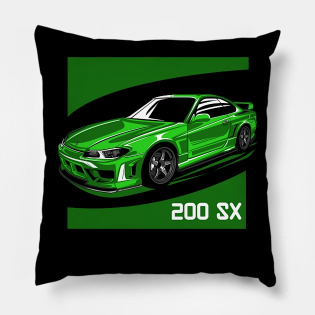 Nissan Silvia Green Pillow by aredie19