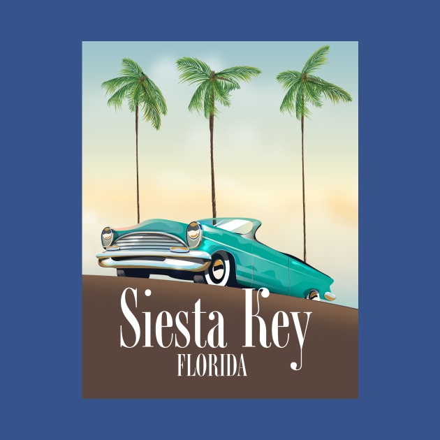 Siesta Key Florida travel poster, by nickemporium1