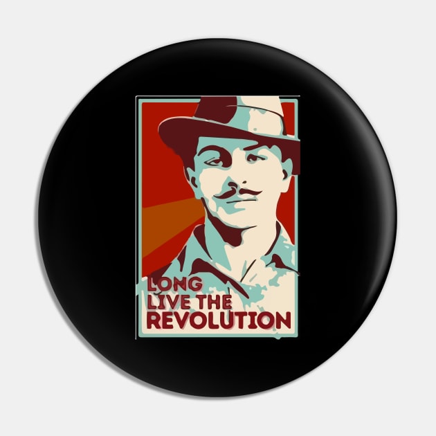 Shaheed Bhagat Singh Revolution Pin by inkstyl