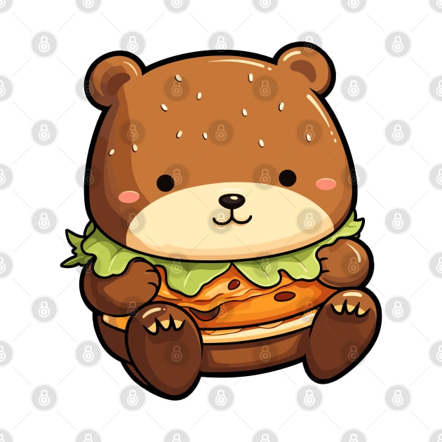 Cute Burger Bear by Retroprints