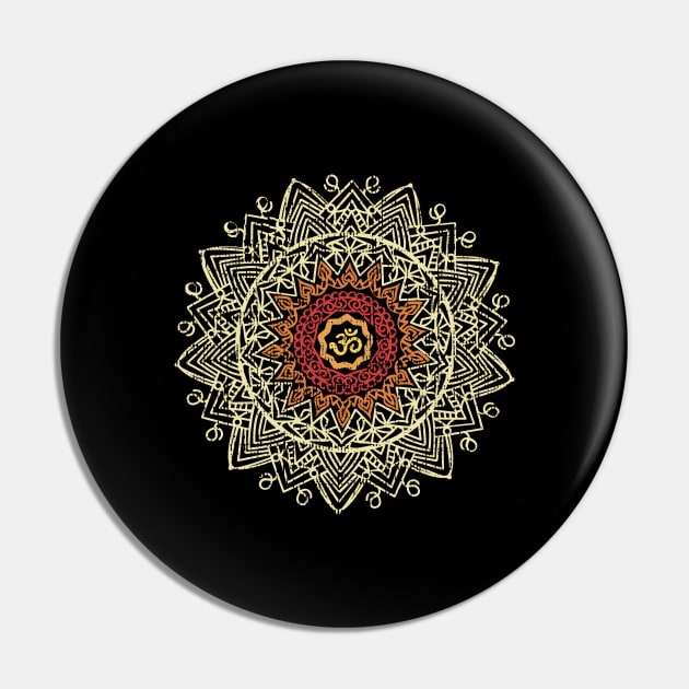 Vintage Mandala yoga Fractal Geometry Art Good Vibe design Pin by Luxara