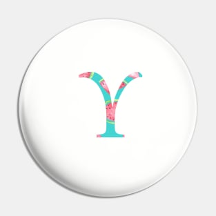 Upsilon Watermelon Letter Pin