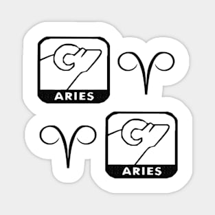 Aries Birth Sign - Black Magnet