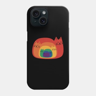 Cute cat animal rainbow Phone Case