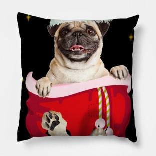 Pug In Pocket Christmas Gift Pillow