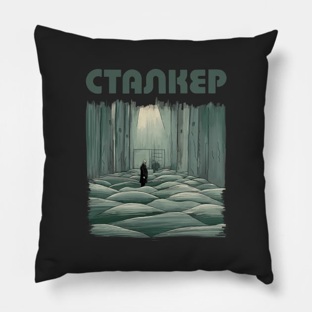 Andrei Tarkovsky´s Stalker Scene Illustration Pillow by burrotees