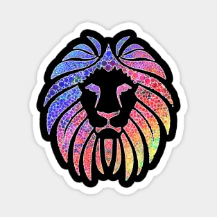 Rainbow Lion Pride Black Big Logo Magnet