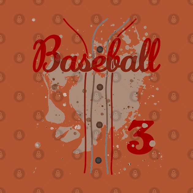 Toddler 3rd Birthday Baseball 3 Years Old #3 Baseball Lover Dirty Uniform Funny Baseball by TeeCreations