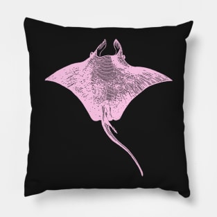 Pink Stingray Oceanography Illustration | Sea Animal Pillow