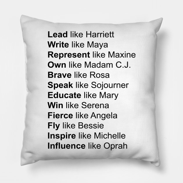 Powerful Black Women, Women of Black History, Black History Month Pillow by UrbanLifeApparel