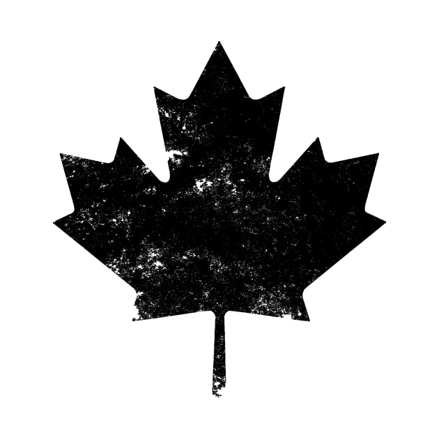 Black Distressed Canada Maple Leaf by DazzlingApparel