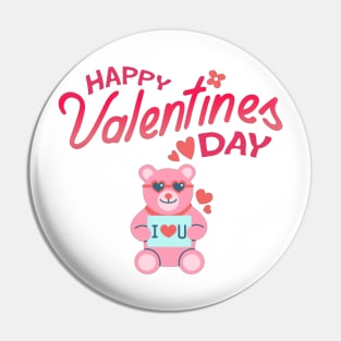 Happy Valentines Day - Teddy Loves U! Pin