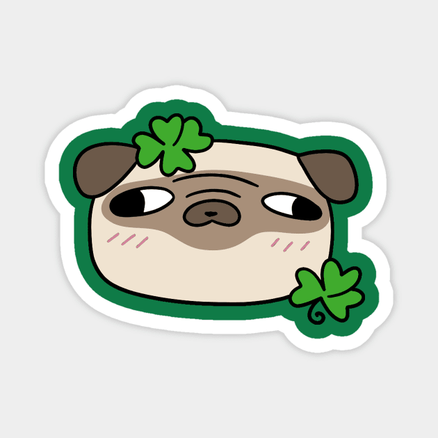 Lucky Pug Face Magnet by saradaboru