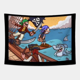 Pirate Kid Walking The Plank Tapestry