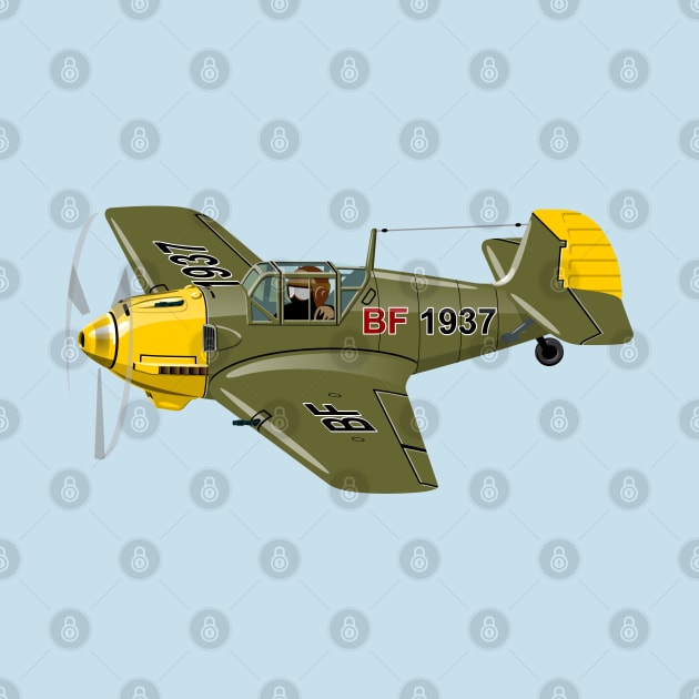 Cartoon Retro Fighter Plane by Mechanik