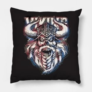 Scary Evil Zombie Viking Skull Pillow