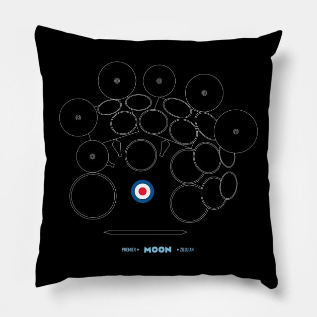 Legendary Drummers - Keith Moon Pillow by Jimb Fisher Art