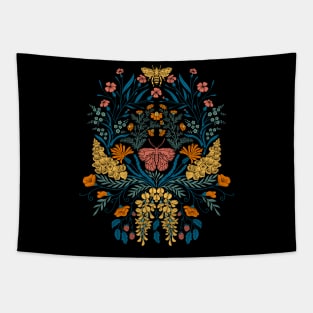 Wildflower Botanical Damask Tapestry