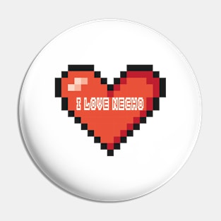 I Love Necho Pixel Art Pin